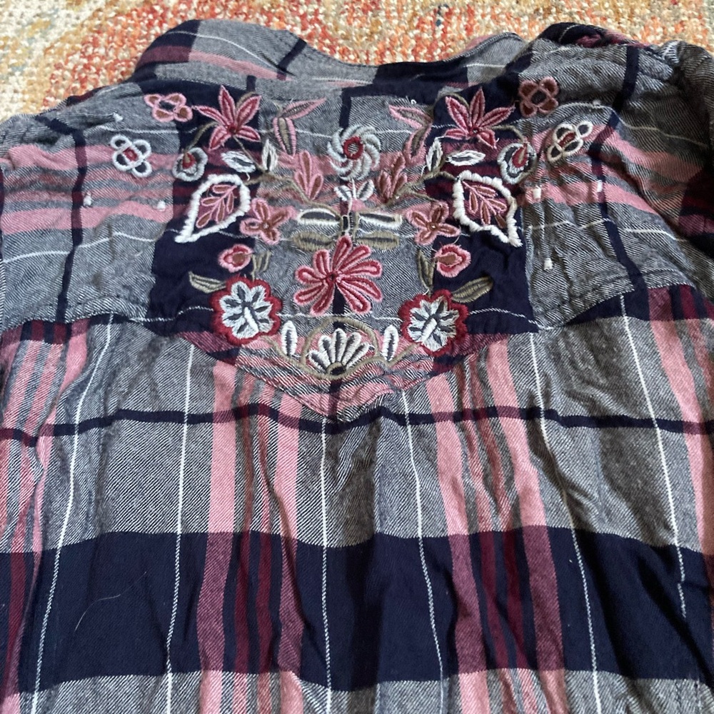 Vintage America Embroidery Button Up Shirt